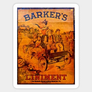 Vintage Ad Barkers Liniment Sticker